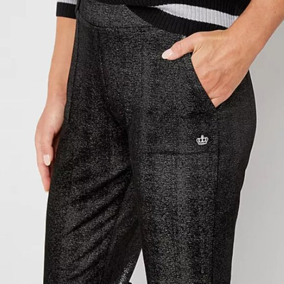 Juicy By Juicy Couture Womens Mid Rise Wide Leg Pull-On Pants Color Liquorice - Picture 3 of 5